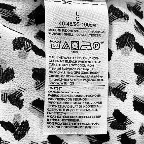 Banana Republic Black + White Abstract Print Short Sleeve Blouse - Large - Picture 8 of 10